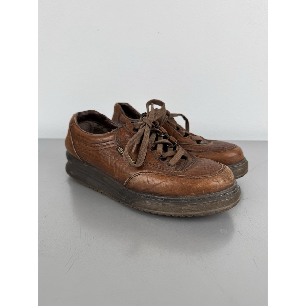 Mephisto Match Brown Leather Walking Shoes Womens 7 Casual Lace France $400 MRSP
